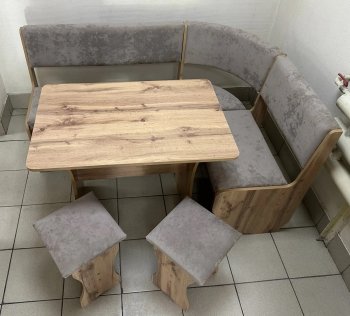Кухонный уголок Миссия V велюр (дуб вотан) в Бердске - mebel154.com