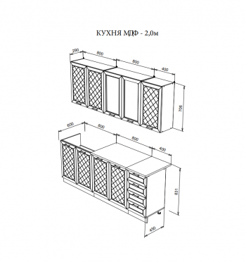 Кухня Агава 2м в Бердске - mebel154.com