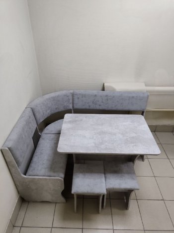 Кухонный уголок Миссия V велюр (цемент) в Бердске - mebel154.com