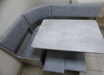 Кухонный уголок Миссия V велюр (цемент) в Бердске - mebel154.com