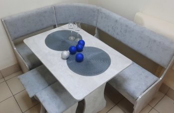 Кухонный уголок Миссия V велюр (цемент) в Бердске - mebel154.com