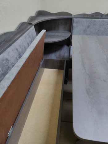 Кухонный уголок Миссия с полкой ткань в Бердске - mebel154.com