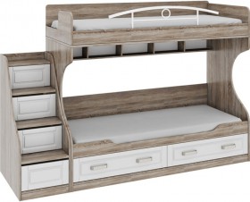 Двухъярусная кровать с приставной лестницей Прованс в Бердске - mebel154.com