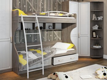 Кровать Прованс с металлической лестницей ТД-223.11.01 в Бердске - mebel154.com
