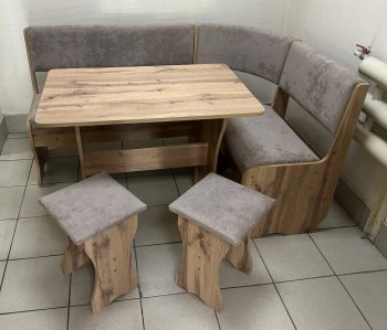 Кухонный уголок Миссия V велюр (дуб вотан) в Бердске - mebel154.com