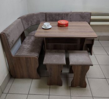 Кухонный уголок Миссия  V велюр(коричневый) в Бердске - mebel154.com
