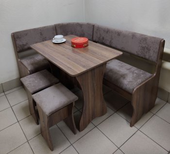 Кухонный уголок Миссия  V велюр(коричневый) в Бердске - mebel154.com