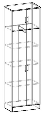 Машенька шкаф двухстворчатый комбинированный в Бердске - mebel154.com