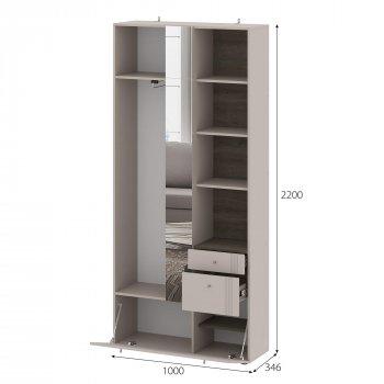 Вешалка с зеркалом Одетта (ВШ1) в Бердске - mebel154.com