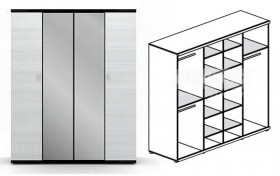 Шкаф 4-х дверный Гретта СБ-207 в Бердске - mebel154.com