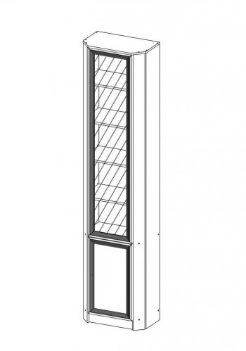 Шкаф угловой В-20 дверь комбинированная в Бердске - mebel154.com