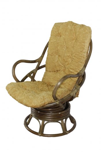 Кресло-качалка Swivel Rocker (Ротанг №6, ткань Mulan 152) в Бердске - mebel154.com